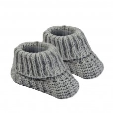 S438-G: Grey Acrylic Turnover Bootees